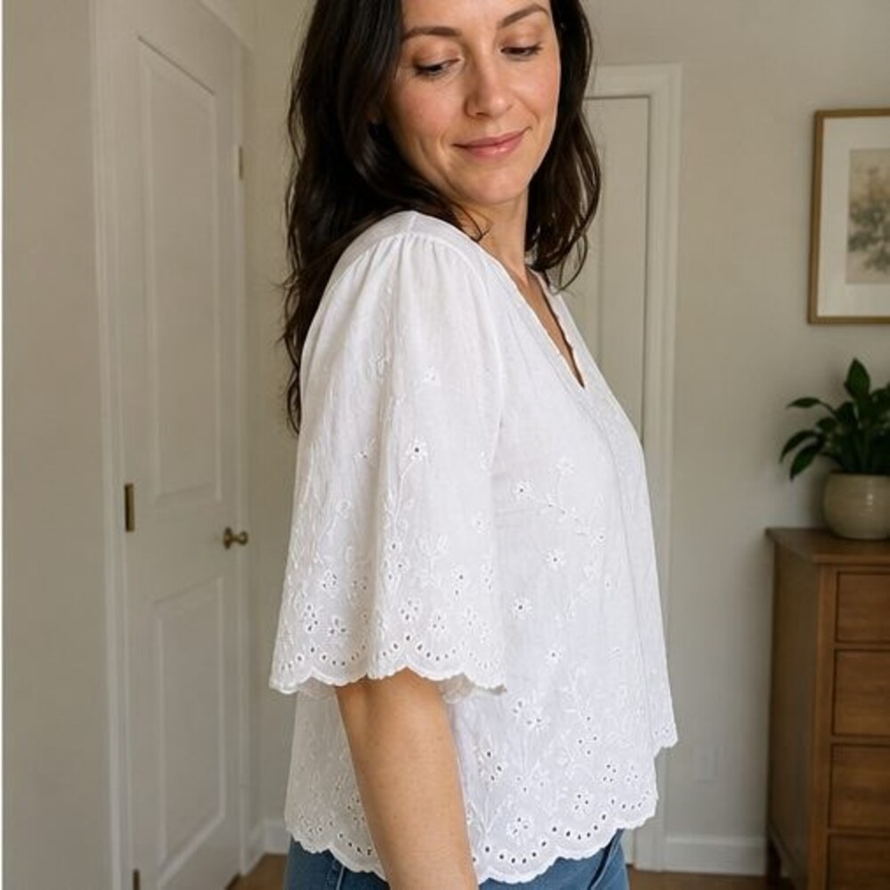Ivory Puff Sleeve Top - Picture 3 of 6